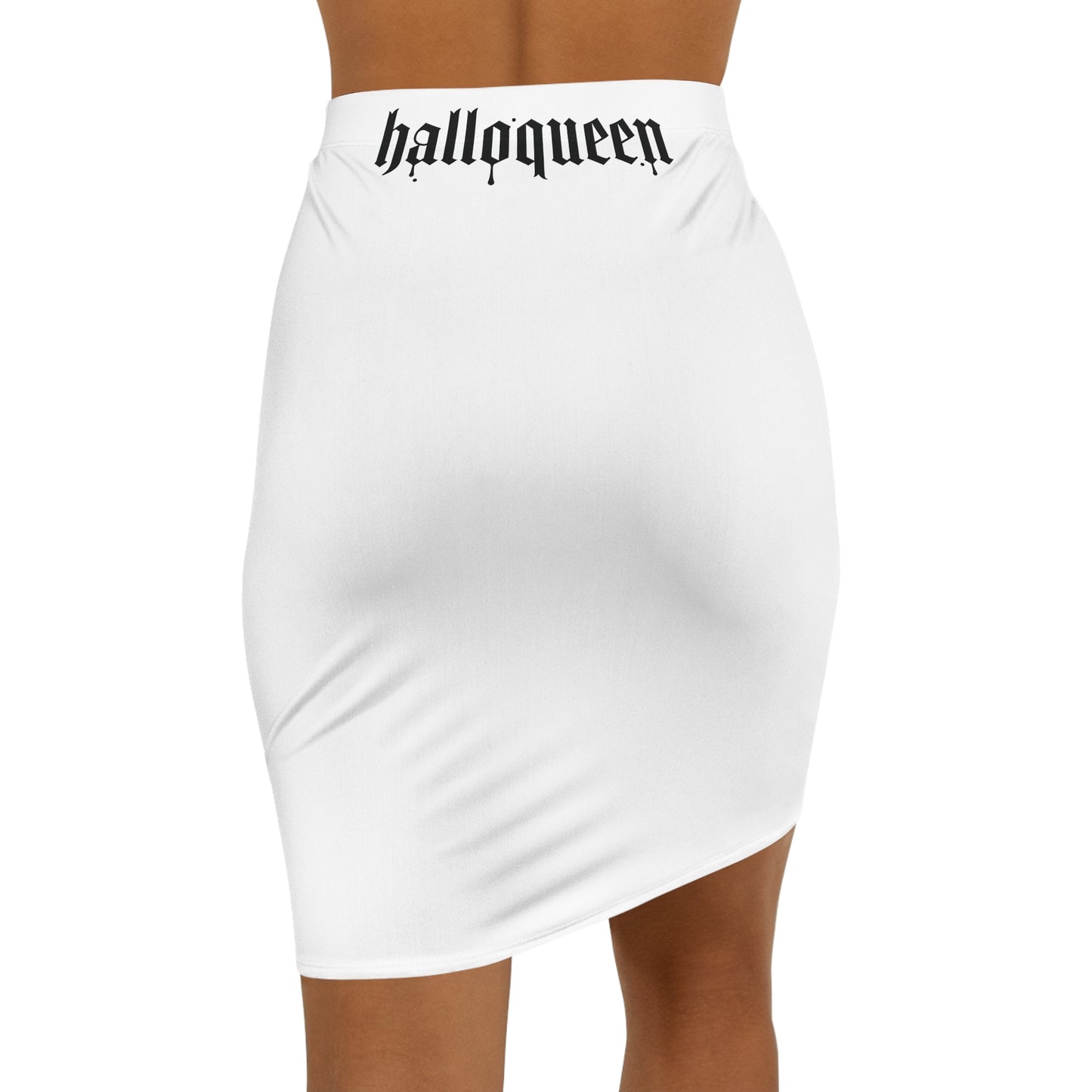 Women's Mid-Waist Pencil Skirt (AOP) HALLOQUEEN Skirt for Halloween