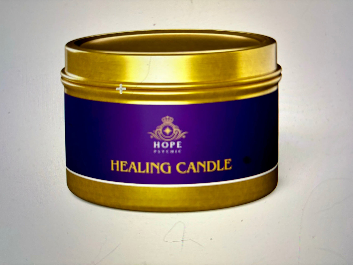 A healing candlelight candle designed by HOPE PSYCHIC a healing candle for the mind, body and soul.