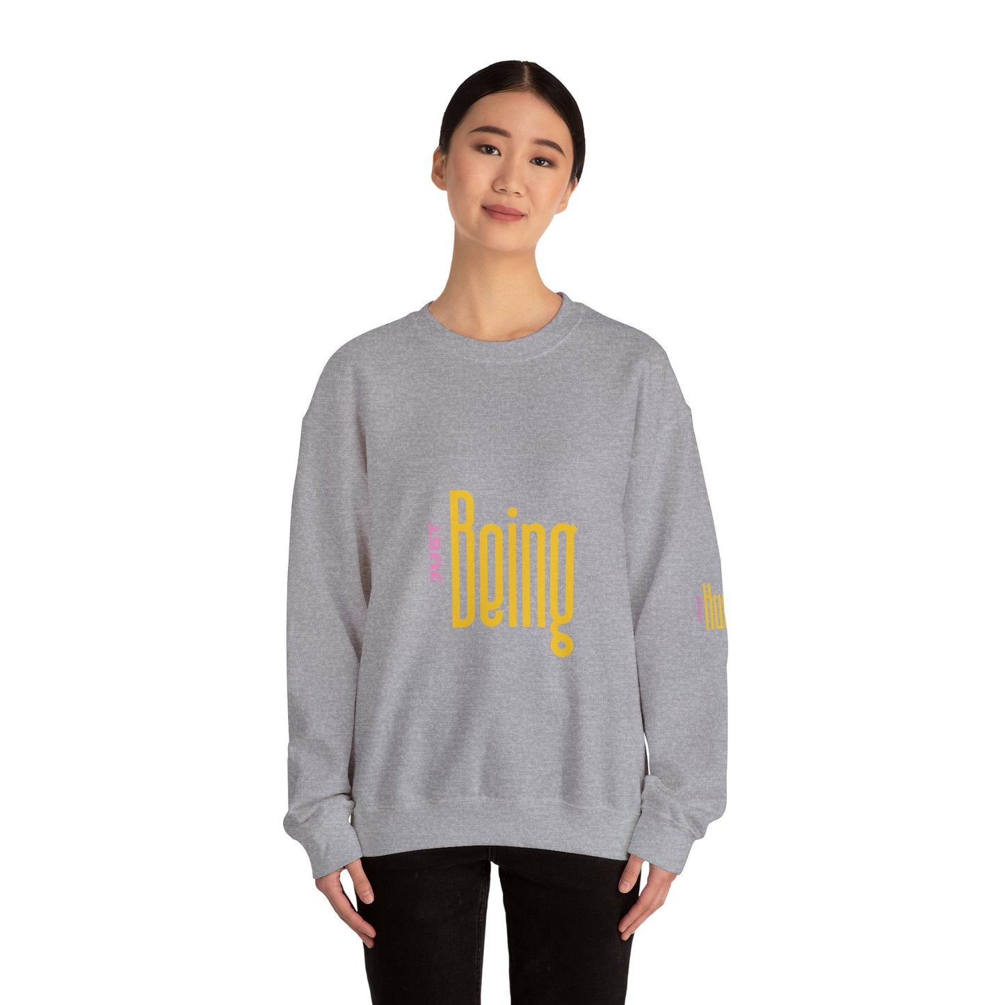 Unisex Heavy Blend™ Crewneck Sweatshirt 'Just Being - Being Human'