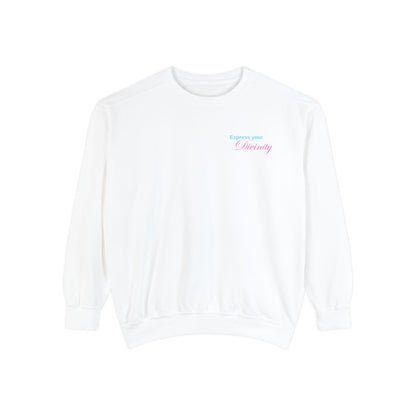 Unisex Garment-Dyed Sweatshirt 'Express your Divinity'