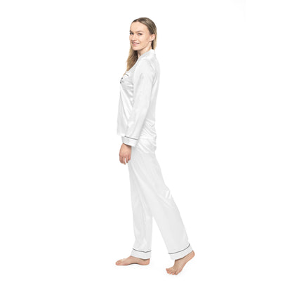 Women's Satin Pajamas (AOP) 'Love Conquers All'