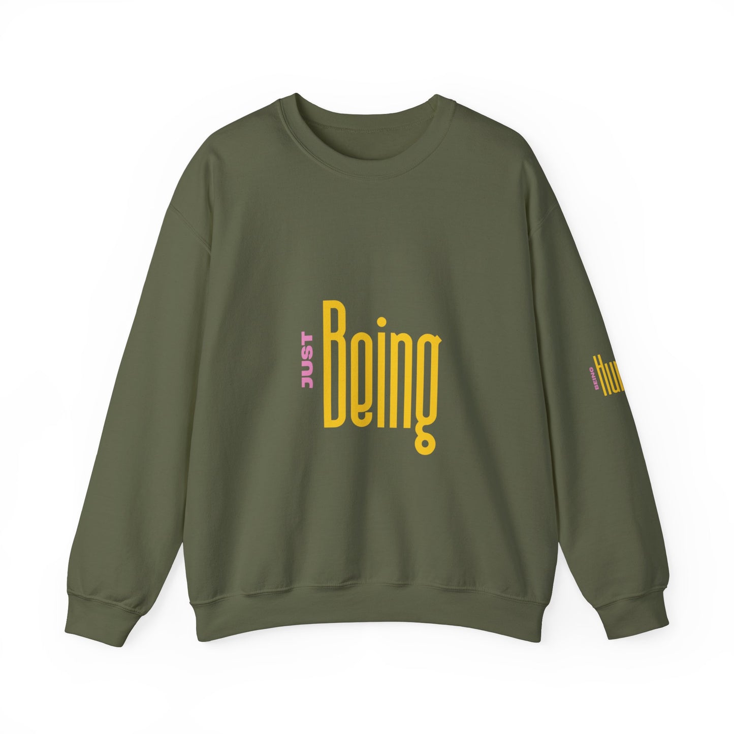 Unisex Heavy Blend™ Crewneck Sweatshirt 'Just Being - Being Human'