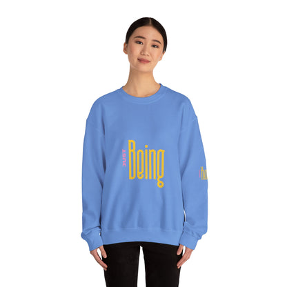 Unisex Heavy Blend™ Crewneck Sweatshirt 'Just Being - Being Human'