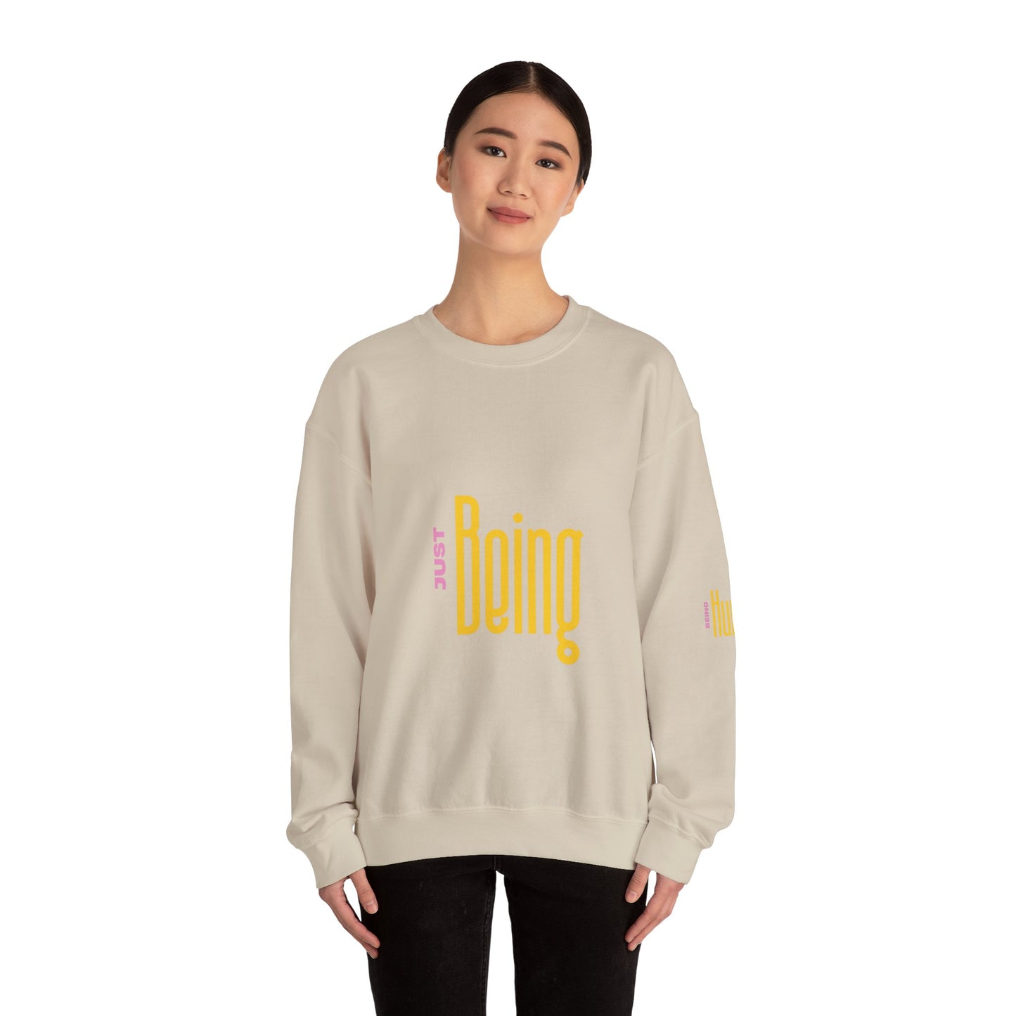 Unisex Heavy Blend™ Crewneck Sweatshirt 'Just Being - Being Human'