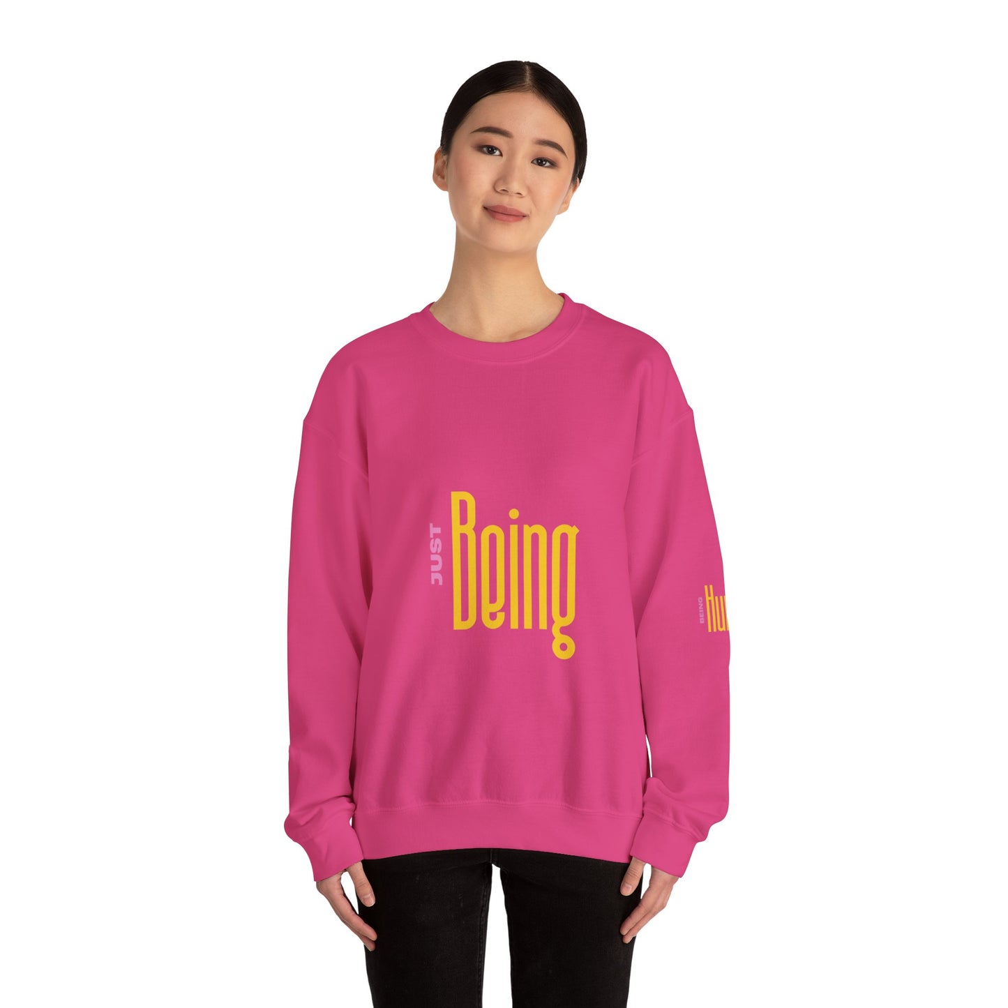 Unisex Heavy Blend™ Crewneck Sweatshirt 'Just Being - Being Human'