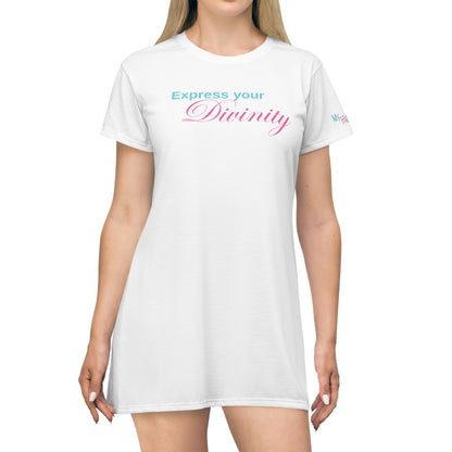 T-Shirt Dress (AOP) 'Express your Divinity' My Higher Self