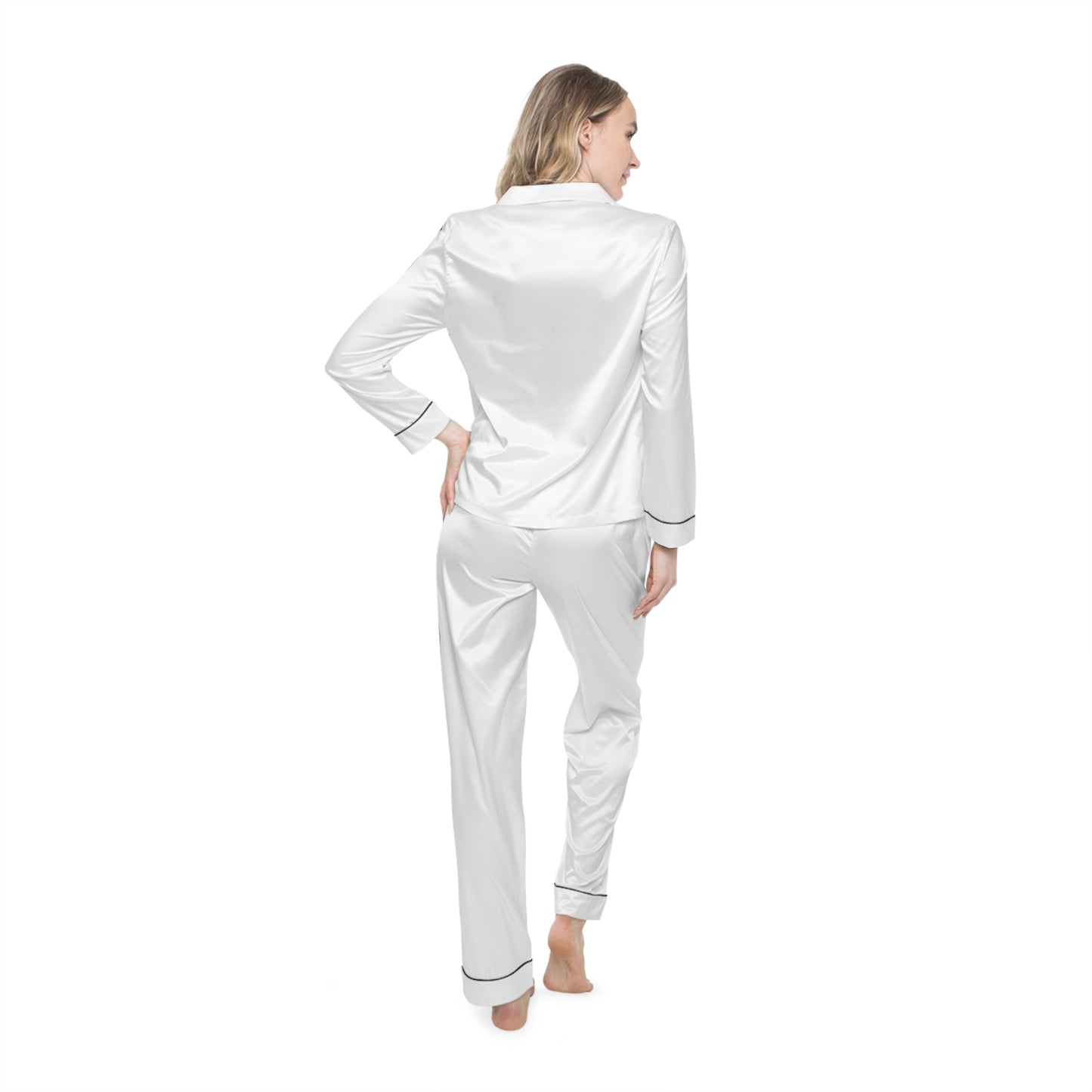 Women's Satin Pajamas (AOP) 'Love Conquers All'