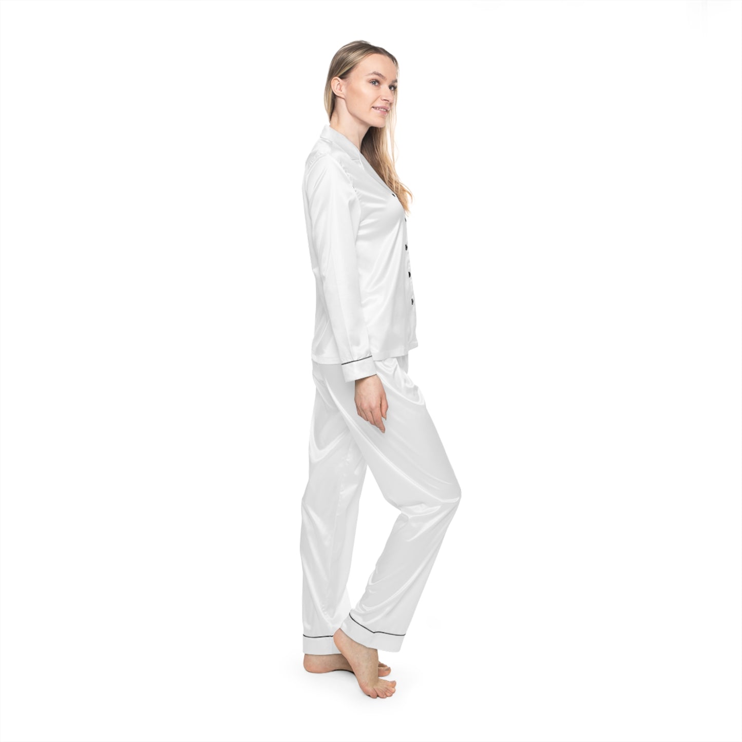 Women's Satin Pajamas (AOP) 'Love Conquers All'