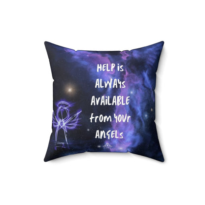 Spun Polyester Square Pillow Angels are always available Hope Psychic