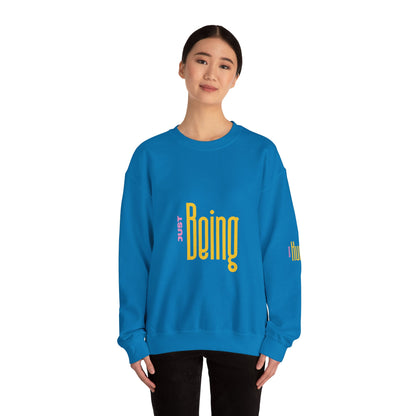 Unisex Heavy Blend™ Crewneck Sweatshirt 'Just Being - Being Human'